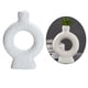 thumbnail image 4 of Florero de cerámica Simple moderno para la decoración para hogar, florero geométrico hueco para la de comedor del dormitorio de la Circulo Macarena Jarrón de ceramica, 4 of 8