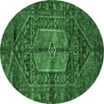 thumbnail image 1 of Ahgly Company Indoor Round Persian Emerald Green Traditional Area Rugs, 5' Round, 1 of 4