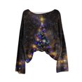 thumbnail image 4 of RXMEKW Chandail en Tricot Imprimé de Noël pour Femmes Manches Longues chandail Décontracté Col Rond Noir, 4 of 5