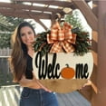 thumbnail image 1 of Happy Anniversary Decorations Halloween Wreath Or Door Hanging Decorations Home Wall Wreath Decorations Autumn Door Hanging Rattan Circle Thanksgiving Listing, 1 of 9