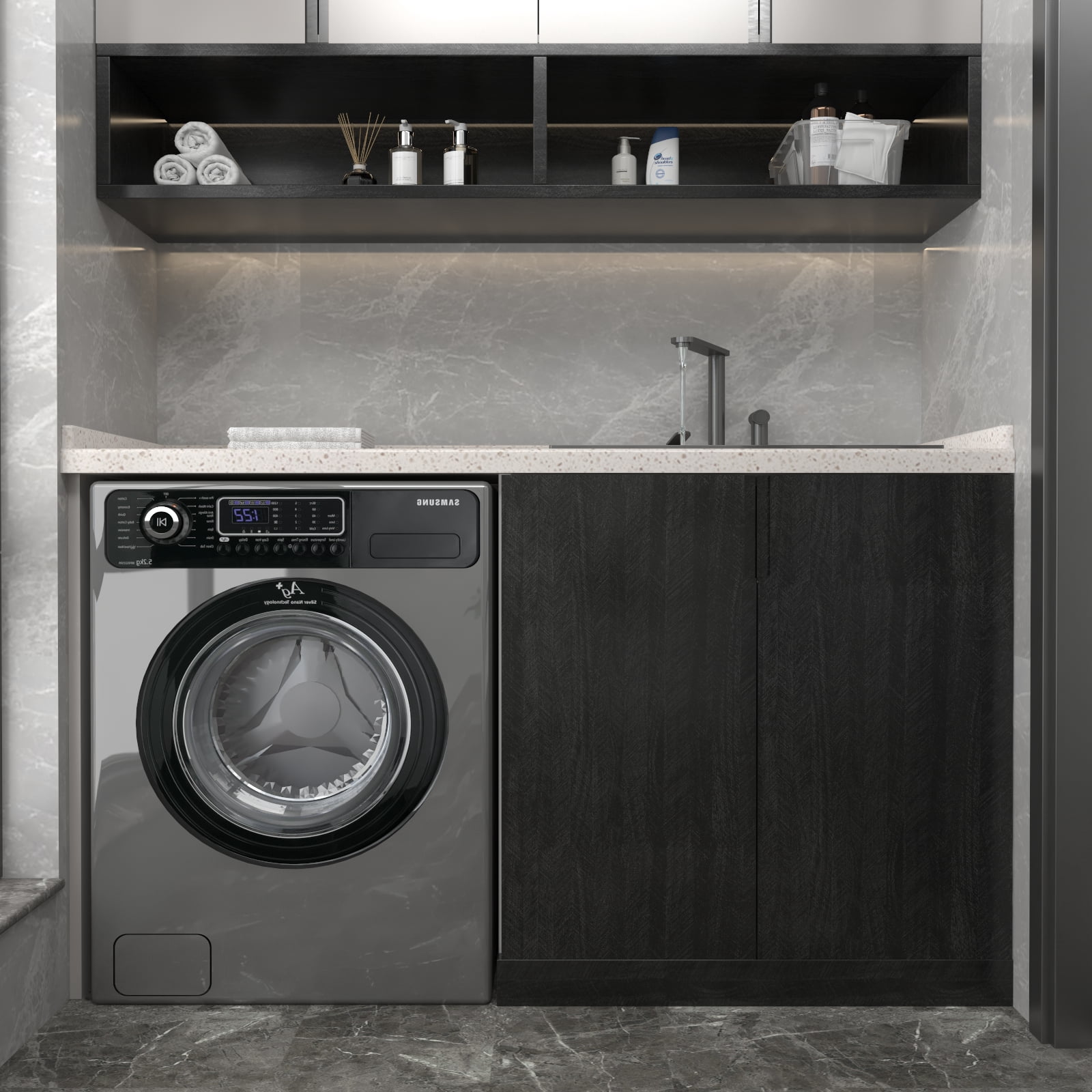 VOLEAAR Black Wood Contact Paper 15.7 x 393.7 Inches Peel and Stick Wallpaper Vinyl Self Adhesive Removable Waterproof Wood Look Grain Wall Paper for Wall Countertop Cabinet
