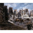 thumbnail image 2 of Félix Hilaire Buhot 17x15 Gold Ornate Wood Frame and Double Matted Museum Art Print Titled - The Drilling of the Avenue De L'Opera. (1878), 2 of 4