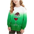 thumbnail image 2 of Tdoqot Girls Christmas Sweatshirts- Long Sleeve Cute Pullover Crewneck Kids Festive Shirts Green Size 12, 2 of 7