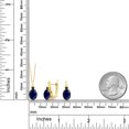 thumbnail image 2 of Gem Stone King Oval Blue Sapphire 18K Yellow Gold Plated Silver Pendant and Earrings Jewelry Set 7.58 Ct, 2 of 4