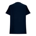 thumbnail image 4 of Uootdi Womens Tops Short Sleeve V Neck Button Front Loose Fit Casual Daily Weekend Brunch Blouses Shirts Gift, 4 of 7