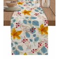 thumbnail image 7 of Orange Maple Leaf Table Runner-Cotton Linen- 120 Inch Holiday Dresser Scarves, Blue Thanksgiving Fall Fruits Retro Beige Tablerunner for Kitchen Coffee/Dining Living Room Dinner Scarf Décor 13x120, 7 of 7