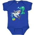 thumbnail image 3 of Inktastic Second Birthday Shark with Cake Boys or Girls Baby Bodysuit, 3 of 5
