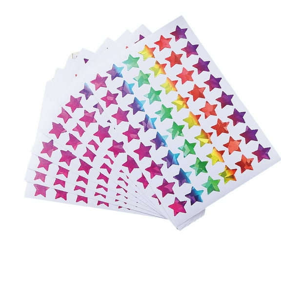 Yokua 960/1080/1380Pcs Sparkling Star Heart Sticker for Packaging Kid Reward Sticker