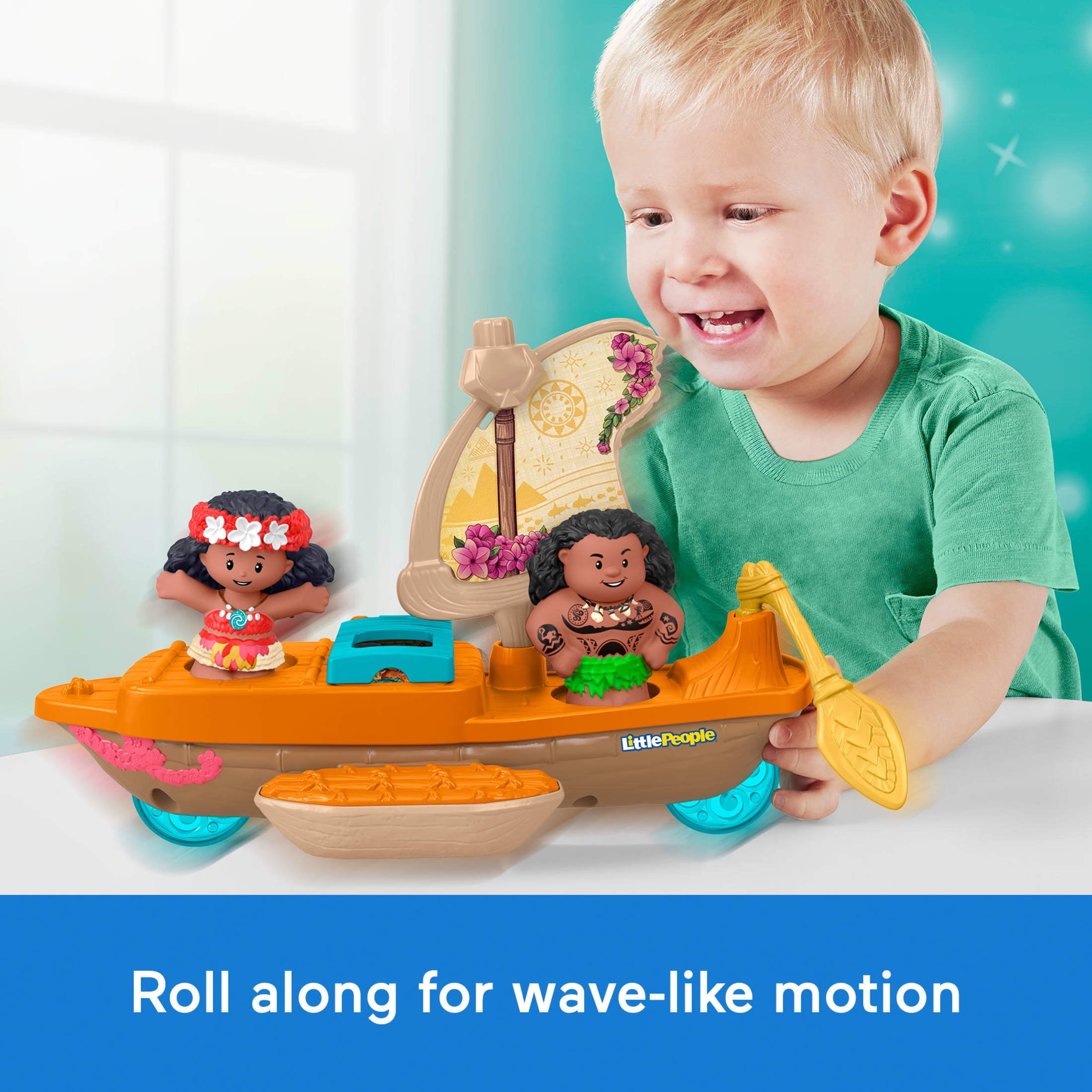 Disney Princess Moana Toys, Moana & Maui's Canoe, Fisher-Price Little People Toddler Toys