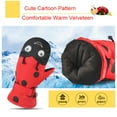 thumbnail image 4 of ZHaobin Cartoon Winter Snow Warm Ski Gloves kids baby Rope Snowmobile Mittens waterproof Snowboard Gloves for Girl Boy Beetle Pattern (Green,S), 4 of 7