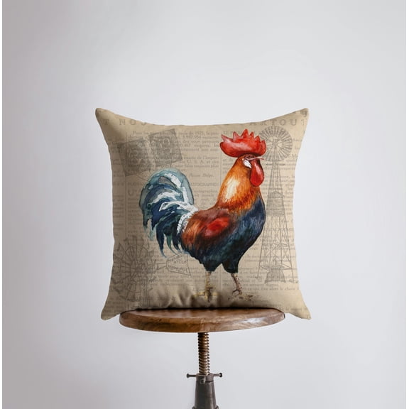 Red Rooster | Looking Right | Farmhouse Style | Pillow Cover | Farmhouse Modern Decor | Throw Pillow | Pillow | Rooster | Farm House Decor
