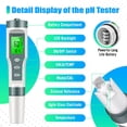 thumbnail image 4 of Medidor de pH digital con ATC pH Tester, 3 en 1 pH TDS Temperatura 0, 4 of 5