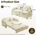 thumbnail image 2 of 52.4'' Pull Out Couch Full-Size, Futon Sofa Bed, Convertible Sleeper Sofa Bed with USB Port, Storage Pockets, 2 Pillows, Modern Chenille Loveseat Couches for Living Room, Small Space, Beige, 2 of 7