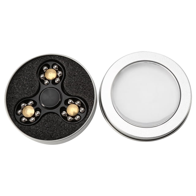 Spinner de moda para la yema del dedo, bolas de acero con cojinete para aliviar el estrés, juguete EDC para manos, color negro, 1 ud.