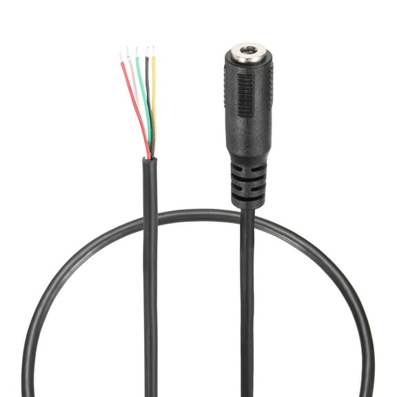 3.5mm Aux Cable Replacement Audio Cable Cord, 1ft 5 Pole Female to Bare Wire Audio Cable, Hi-Fi Stereo Sound Audio Cable Cord  5 Pcs