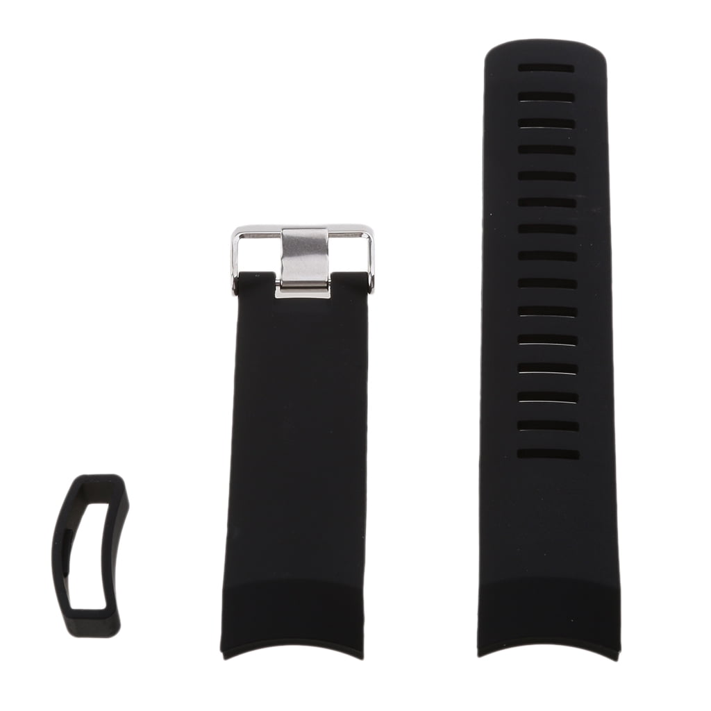 Silicon Wrist Band Strap Holder w/ Buckle For Suunto Core Alu  Black Bracelet 