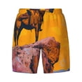 thumbnail image 4 of Lsque Mens Swim Trunks Cliff Western Cowboy Pattern - Bathing Suit Compression Liner - Beach Swim Shorts Swimwear - (S-3XL) - Stretch Quick Dry -Small, 4 of 9