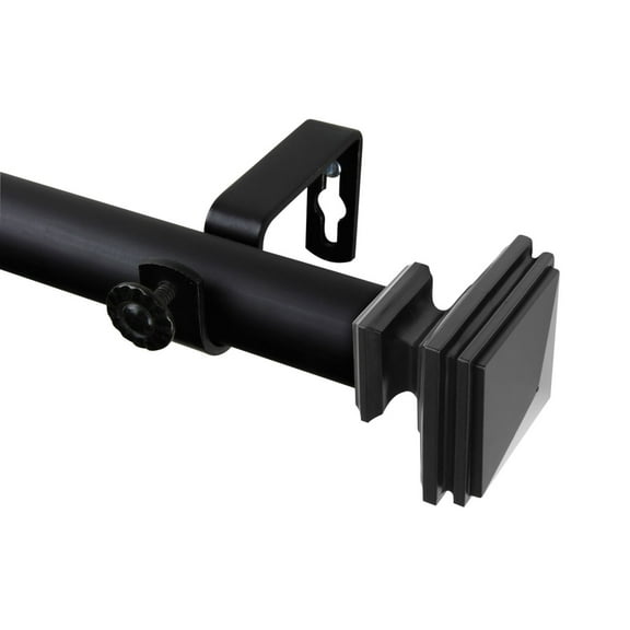 Rod Desyne Bedpost 1" Curtain Rod - Black