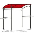 thumbnail image 3 of Outsunny 7' x 5' BBQ Grill Gazebo Tent with Steel Frame Hooks Wine Red, 3 of 10