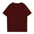 thumbnail image 2 of NAMTYQX Graphic Tees Men Crewneck Patterned Baggy Elastic Lightweight Lounges Casual Cosy Short Sleeve Plus Size Mens Shirts Casual Stylish Wine Size 3XL, 2 of 3