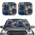thumbnail image 2 of Balery 2 Piece Elegant Blue Gold Blooms Car Windshield Sun Shade|Foldable Front Windshield Shade for Car Front Window for Most Sedans SUV Truck-Medium, 2 of 7