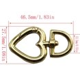 thumbnail image 2 of Heart Shape Swivel Buckle 6PCS 46mm Alloy Light Gold Heart Shape Spring Snap Swivel Lobster Clasp Hooks for Handbag Bag Strap Keychains DIY Craft, 2 of 5