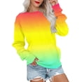 thumbnail image 3 of Oversized Sweatshirts for Women Casual Gradient Long Sleeve Crewneck Pullover Tops Lightweight Loose Fit Lounge Outwear Fall Clothes, 3 of 5