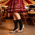 thumbnail image 4 of WAYUTE Womens Socks Ruffle Lace Floral Jacquard Soft Breathable Vintage Fashion Mid Calf Socks for Dress Daily Casual Outfits, 4 of 5