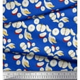 thumbnail image 3 of Soimoi Blue Cotton Duck Fabric Banana & Fresh Print Fabric by The Yard 42 Inch Wide, 3 of 3