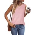 thumbnail image 3 of Tank Tops for Women Sleeveless Eyelet Shirts Pink M, 3 of 7