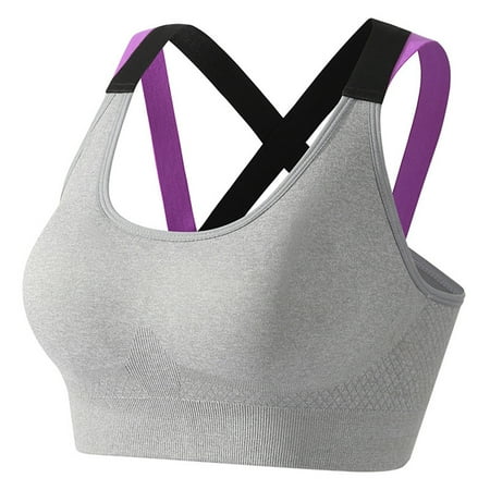 

OVTICZA Womens Comfort Seamless Sports Bra Wirefree Wirefree High Support Bra for Women M Gray