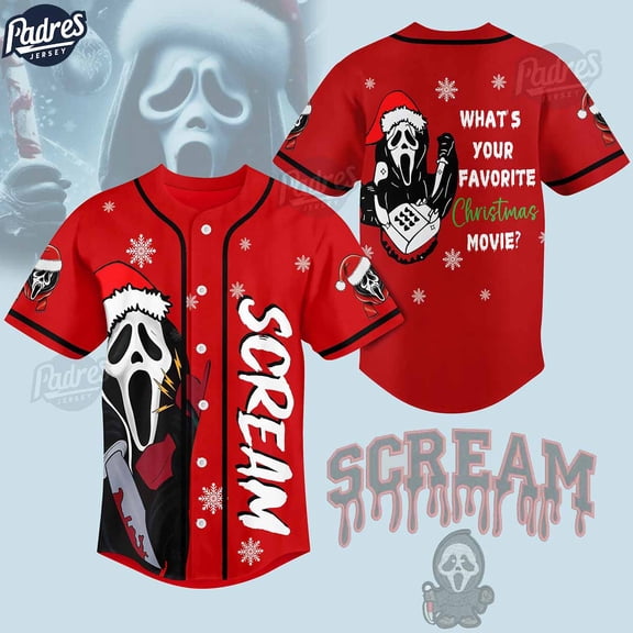 Custom Christmas Movie Scream Baseball Jersey Style