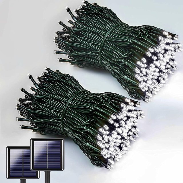 Paquete de 200 luces LED solares YONGSHENG 21 m Verde Impermeables 8 Modos