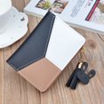 thumbnail image 3 of bestolf Color Block Women Wallet Slim Card Holder Wallet Bifold Mini Wallet with ID Window Zipper Coin Pocket for Work Daily Use (Black ), 3 of 8