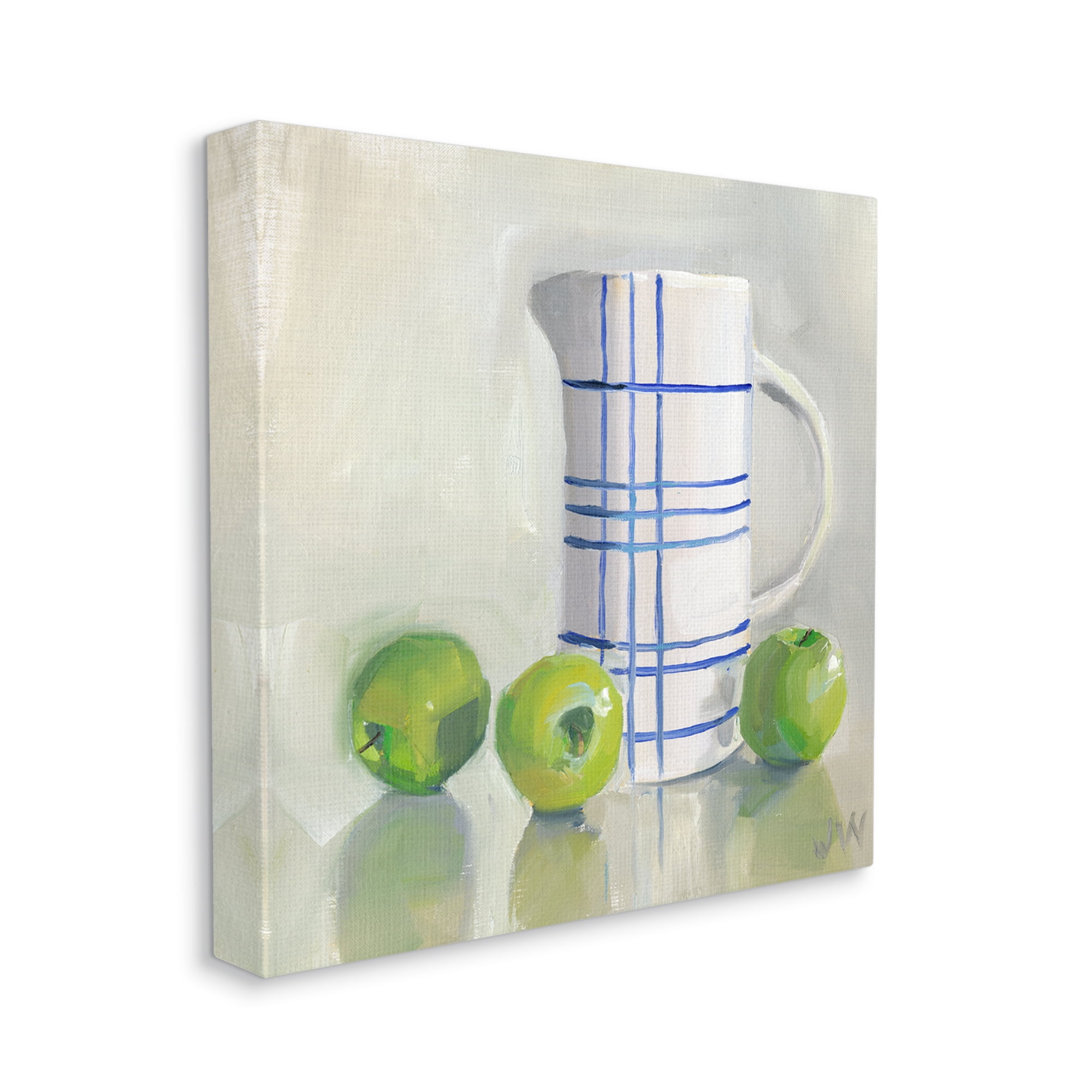 Stupell Industries Apples & Pitcher Still Life Food & Beverage Painting Gallery Wrapped Canvas Art Print Wall Art, 30 x 30