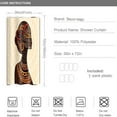 thumbnail image 2 of Stall Shower Curtain 36Wx72HInch Narrow Partition Fabric Water Resistant Shower Curtain, Egyptian Woman Abstract Shower Curtain Set for Bathroom Decor with Hooks, Taupe Beige, 2 of 3