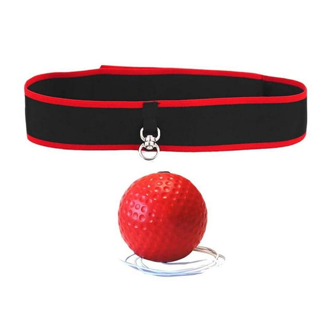 Almencla Boxing Ball Headband Set Mma Improve Hand Eye Coordination Adjustable Red Ball