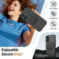 thumbnail image 7 of For iPhone 16 Ultra Slim Hybrid TPU+PC Protective Cover with Metal Rotation Holder , Compatible MagSafe, Military Grade Shockproof Phone Case Cover,Black,For iPhone 16, 7 of 7