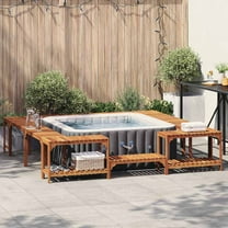 vidaXL Hot Tub Surround Brown 98.43 x 98.43 in Solid Acacia Wood