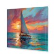 thumbnail image 2 of DESIGN ART Designart "Sailboat At Sea I" Modern Landscape Beach Metal Wall Art 36 in. wide x 36 in. high, 2 of 5
