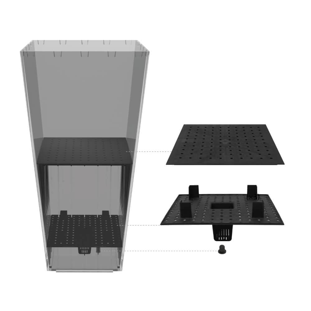 Tierra Verde 18in W x 36in H Sonata Classic Self-Watering Tapered X-Large Square Indoor/Outdoor Planter-Black