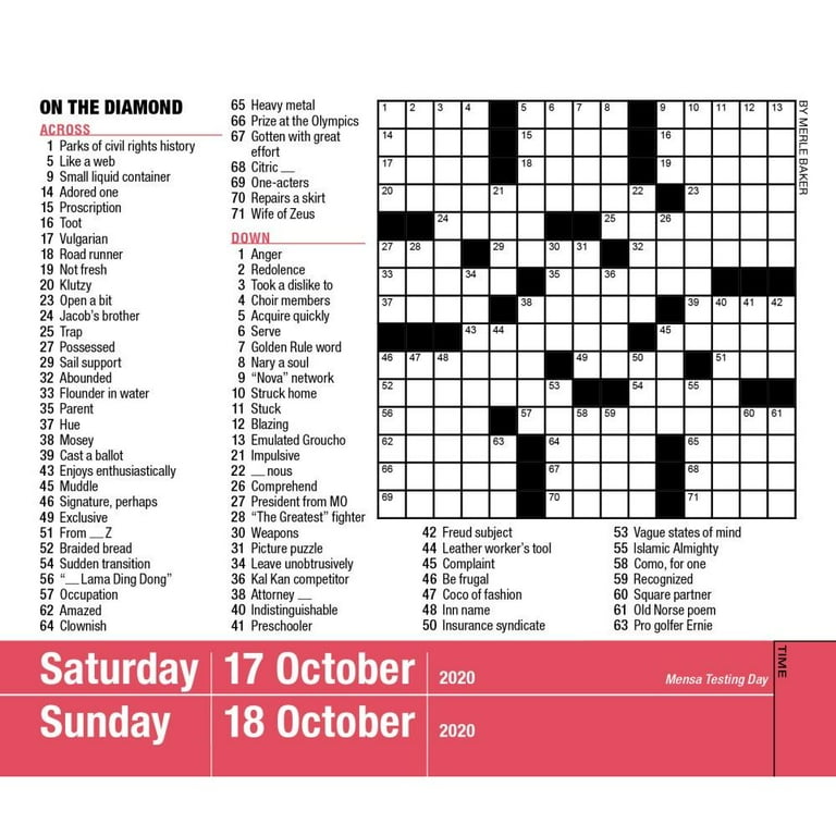 Mensa® 10-Minute Crossword Puzzles by Workman Calendars