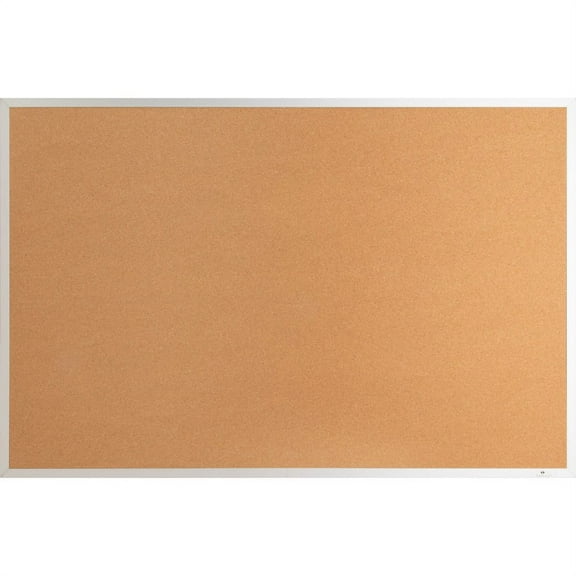 Lorell Aluminum Frame Cork Board - 24" Height x 36" Width - Cork Surface - Long Lasting, Warp Resistant - Brown Aluminum Frame - 1 Each | Bundle of 5 Each