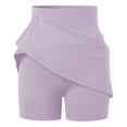 thumbnail image 5 of Ediodpoh Tennis Skirts Women High Elastic Waisted Pleated Ruffle Cute Shorts Beach Flowy Casual Shorts Skirt for Yoga Women's Skirts Light Purple S, 5 of 9