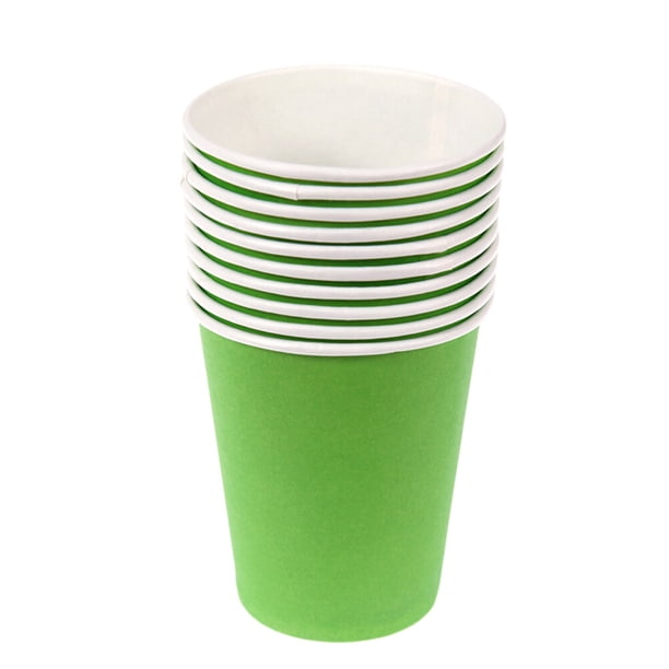 100 piezas coloridas tazas desechables de papel de bricolaje espesar material de arte artesanal para niños (verde hierba)