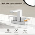 thumbnail image 3 of KINGTACK Bathroom Faucets, 4 Inch Brushed Nickel Bathroom Faucets for Sink 3 Hole, 2 Handle Bathroom Sink Faucets with Pop-up Drain and Supply Lines, 3 of 10
