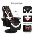 thumbnail image 4 of Queen Throne Racing Gaming Chair with Footrest and Adjustable Backrest Ergonomic Recliner High Back Swivel Chair with RGB LED Lights, Massage Lumbar Support, Headrest and Cupholders, Black White, 4 of 7