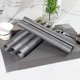 thumbnail image 2 of Juego de 6 manteles individuales de PVC antideslizantes y lavables, resistentes al desgaste y al calor, para el hogar, restaurante, mesa de comedor, color plateado, 2 of 8
