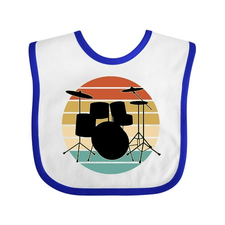 

Inktastic Drum Set Retro Drummer Sunset Gift Baby Boy or Baby Girl Bib
