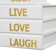 thumbnail image 5 of DecMode Faux Storage Book White Canvas Decorative Box with Gold Live, Laugh, Love Text, 2 Count, 5 of 23